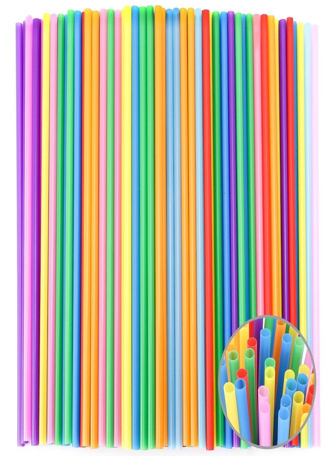 Bgtecho 500 Pcs Disposable Drinking Straws, Black Plastic Straws, Plastic Drinking Straw, Disposable Straws, BPA-Free Extra Long Straw for Party Drinking (0.23''Diameter and 10.2"Long) (Multicolor) - Image 1